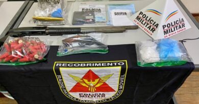 drogas e armas apreendidas em andradas