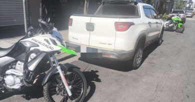 Caminhonete do foragido da justiça detido pelos agentes do demutran em Poços de Caldas-MG