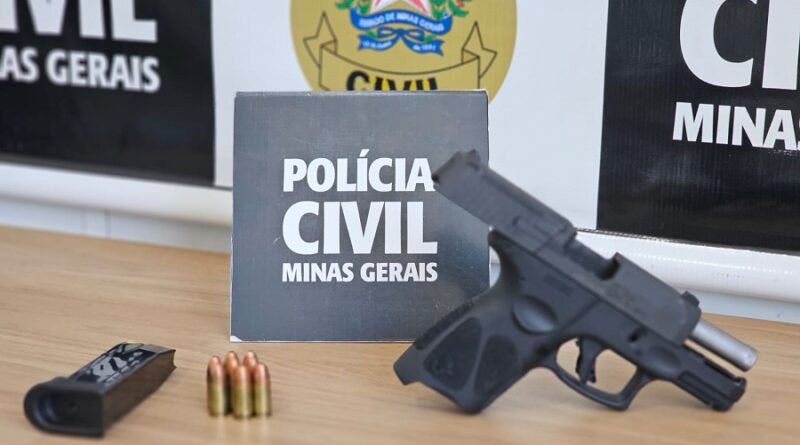 arma usada em um homicídio de um homem de 30 anos em um condomínio na zona rural entre Caldas e Poços de Caldas