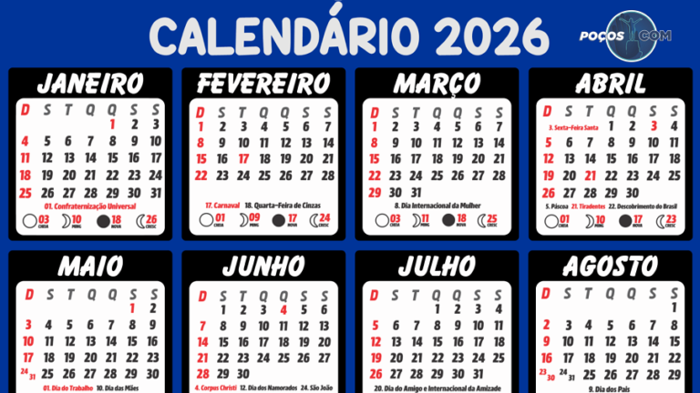 Confira os feriados nacionais e pontos facultativos de 2026 - Notícias ...