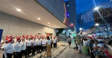 apresentação de corais no centro de Poços de Caldas-MG