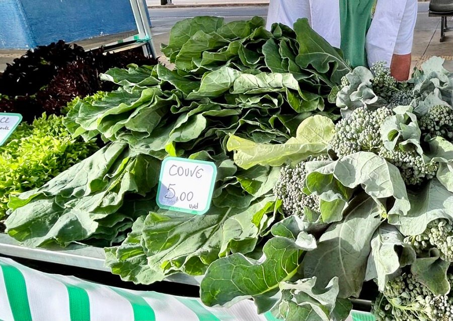 couve orgânica na feira orgânica de Poços de Caldas-MG