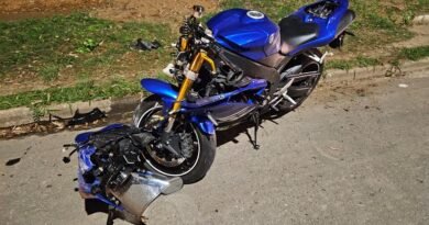 moto envolvida em acidente fatal na Avenida Presidente Wenceslau Braz, em Poços de Caldas-MG