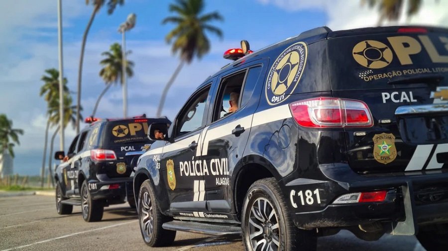 viatura da policia civil que integra a operação policial integrada de maceió