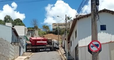 caminhão envolvido em acidente em Machado
