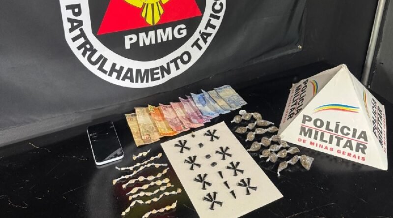 drogas apreendida com adolescente no bairro Santa Rita em Poços de Caldas - MG