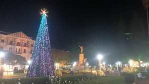 Decoração natalina na Praça Pedro Sanches em Poços de Caldas (MG)
