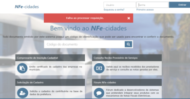 página do sistema de emissão de nota fiscal eletrônica de Poços de Caldas-MG