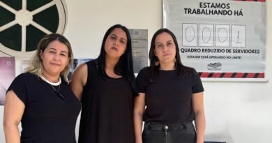 representantes do Sindserv de Poços de Caldas durante mobilização na Estratégia Saúde da Família (ESF) Santa Ângela