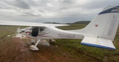 avião experimental que fez pouso de emergência na zona sul de Poços de Caldas-MG