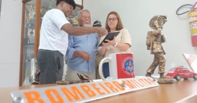 Comandante Benedito, soldado Manoel Dias e a assessora parlamentar Évelin Carvalho