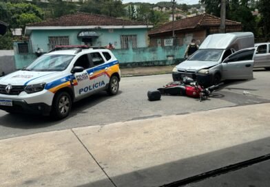 Acidente com moto na rua Coronel Virgílio Silva