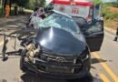 carro envolvido em acidente com duas vítimas fatais na br 491 em Guaxupé-MG