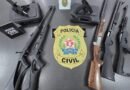 Armas apreendidas pela Policia Civil e que estão relacionadas a crimes de violência doméstica