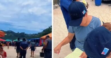 fiscais da prefeitura de Ubatuba durante fiscalização contra cobrança abusiva nas praias