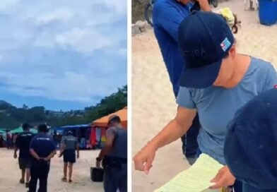 fiscais da prefeitura de Ubatuba durante fiscalização contra cobrança abusiva nas praias