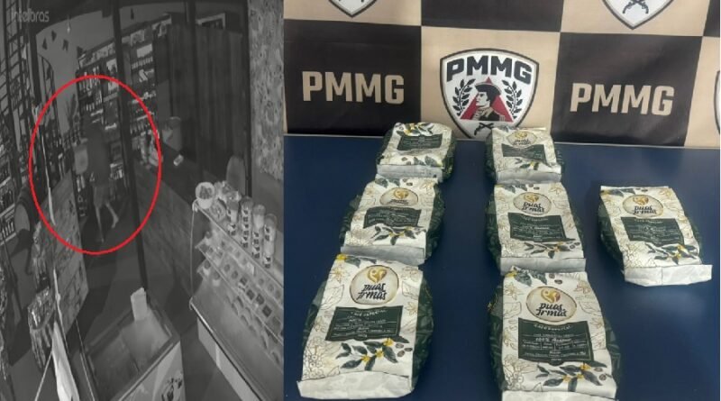 ladrão furtando produtos alimentícios de uma fábrica