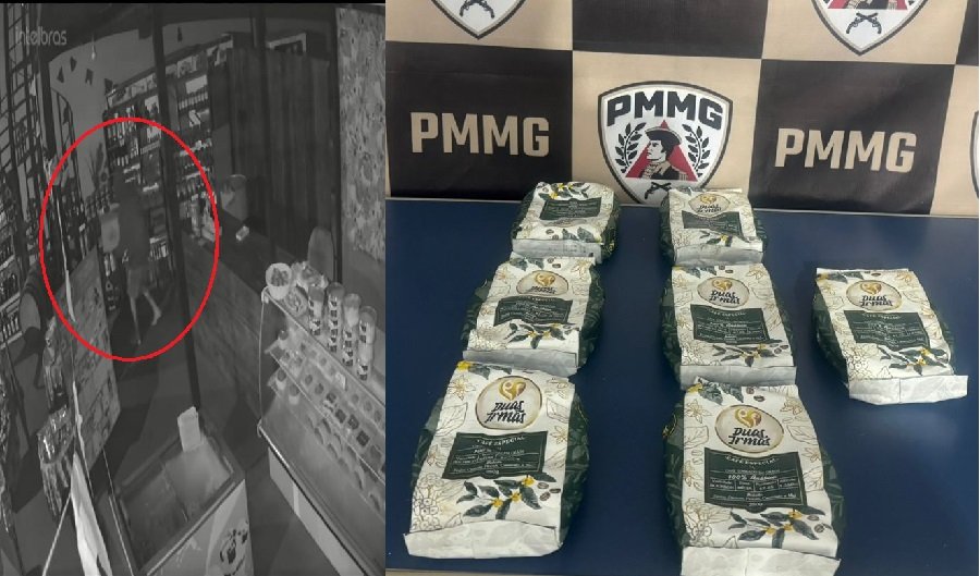 ladrão furtando produtos alimentícios de uma fábrica