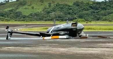 helicóptero que caiu após tentativa de furto no aeroporto de Caxambu(MG)
