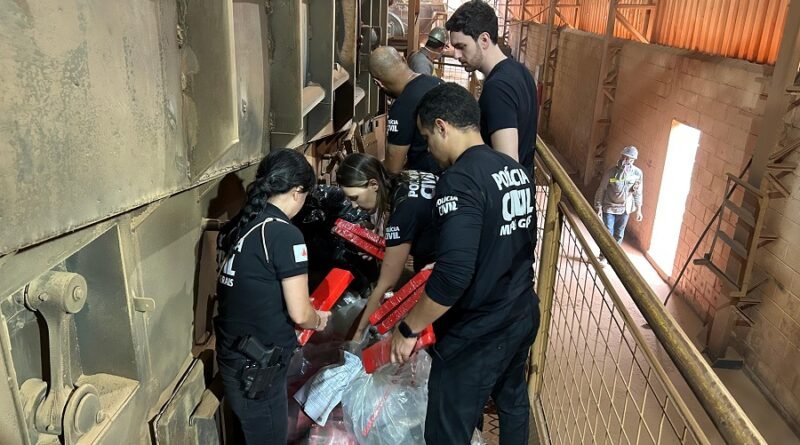 droga apreendida pela Polícia Civil incinerada