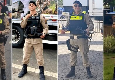 policiais militares pilotando drones durante o carnaval na capital mineira