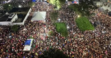 público presente nas atrações de carnaval na Praça Dom Pedro II em Poços de Caldas-MG