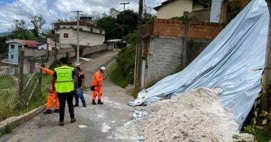 equipes do Corpo de Bombeiros e da Defesa Civil durante vistorias técnicas em áreas de risco