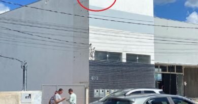 prédio onde pintor caiu após receber uma descarga elétrica