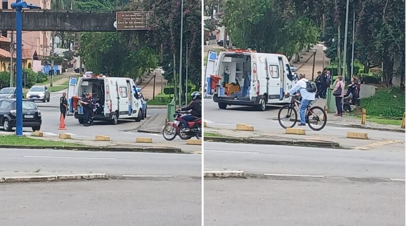 equipes do Samu e da GCM em atendimento a um morador em situação de rua