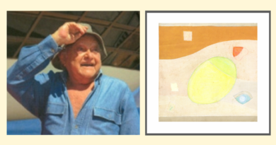 artista plástico Aluísio Carvão e a obra Lamento do Morro