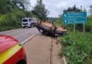 carro capotado na BR 267 em Machado