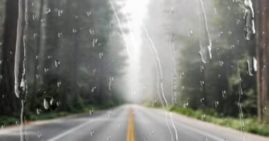 para brisa de carro com chuva em rodovia