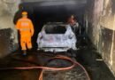 carro destruído por incêndio criminoso em Campestre-MG