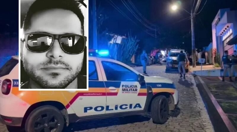 viatua da pm no local onde o sargento Rodrigo foi morto a tiros em Campo Belo MG
