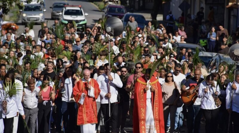 procissão de ramos Paróquia Nossa Senhora Aparecida de Poços de Caldas-MG