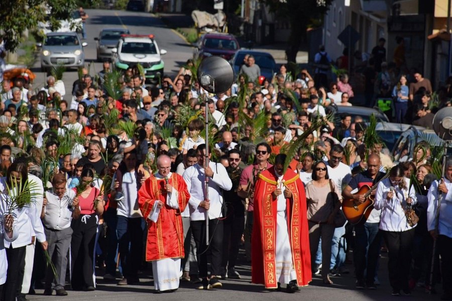 procissão de ramos Paróquia Nossa Senhora Aparecida de Poços de Caldas-MG