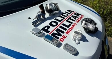 arma usada em tentativa de homicídio e droga apreendida pela PM na zona sul de Poços de Caldas -MG