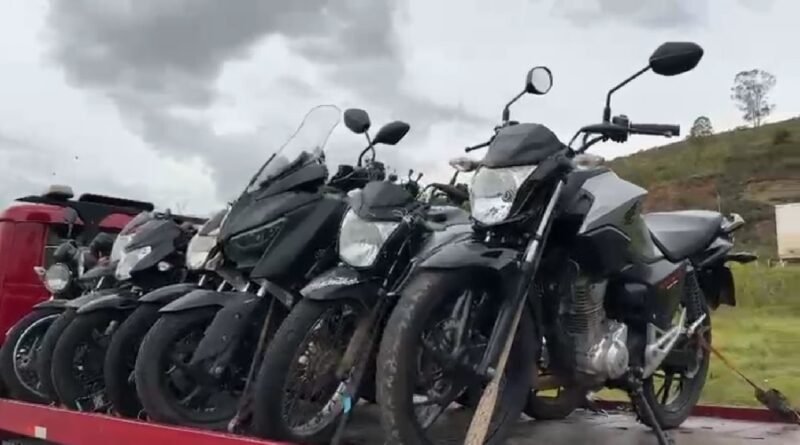 motos apreendidas durante operação da PMRv