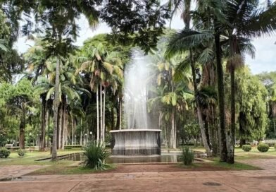 fonte luminosa do parque José Affonso Junqueira em Poços de Caldas