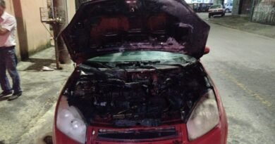 carro incendiado na zona leste