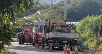 equipes do bombeiro atendendo trabalhador vitima de descarga elétrica em Andradas