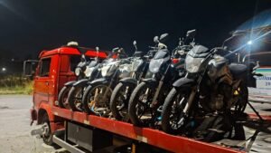 motos apreendidas durante a Operação Trânsito Seguro