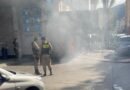Curto-circuito pode ter sido a causa de um princípio de incêndio em estabelecimento no centro policiais militares próximo a um estabelecimento com princípio de incêndio em Poços de Caldas