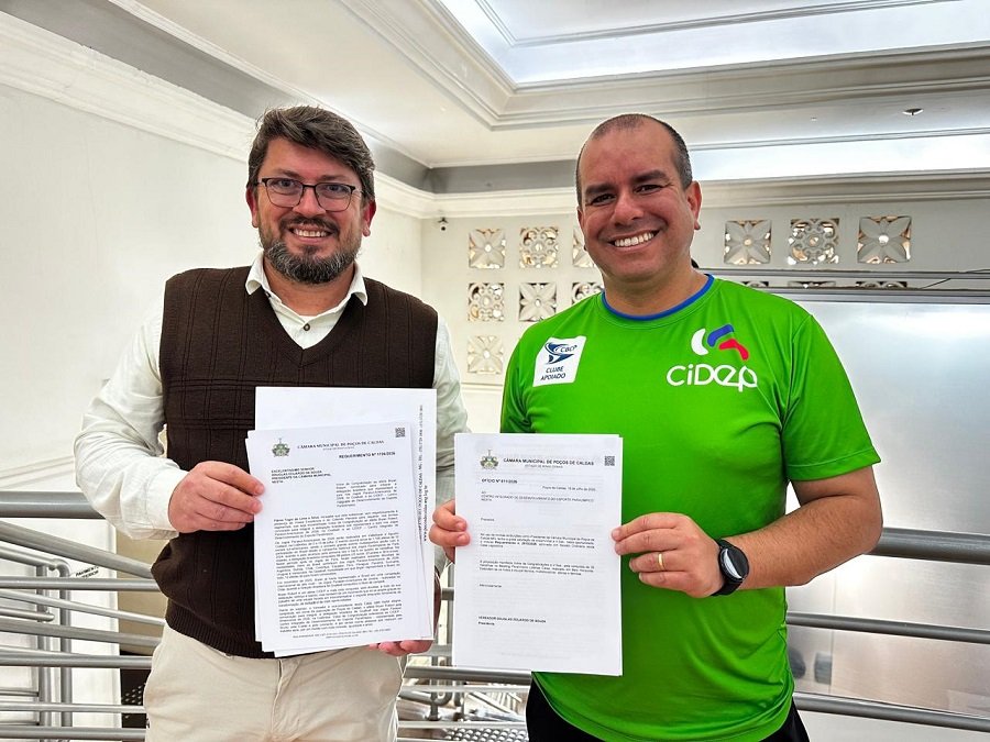Vereador Flávinho e o professor do CIDEP, Eraldo Sandi