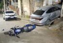 Motociclista é atingido por disparo após fugir de abordagem policial moto envolvida em perseguição policial