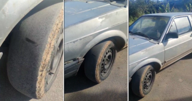 Motorista com CNH vencida há 4 anos é abordado com veículo em situação precária parati com pneus carecas