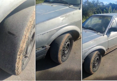 Motorista com CNH vencida há 4 anos é abordado com veículo em situação precária parati com pneus carecas