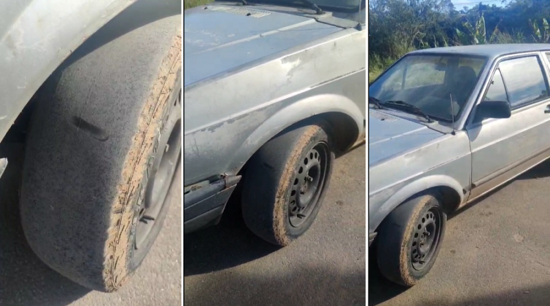 Motorista com CNH vencida há 4 anos é abordado com veículo em situação precária parati com pneus carecas