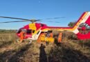 Motorista fica gravemente ferido em acidente em estrada vicinal em Campos Gerais helicóptero arcanjo durante resgate de vitima de acidente