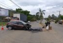 Motorista fica ferido após acidente na Avenida João Pinheiro carro envolvido em acidente na Avenida João Pinheiro
